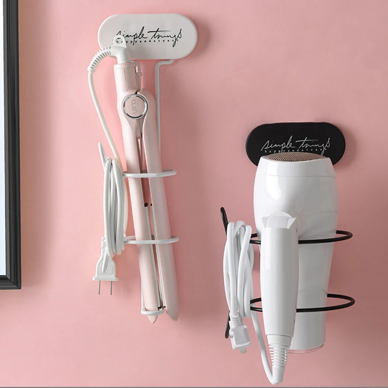 2021 New Hair Dryer Holder Rack Iron Wallmount Hair Straightener Rack