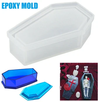 

DIY Silicone Vampires Coffin Mold with Cover Jewelry Storage Casting Resin Mold J2Y