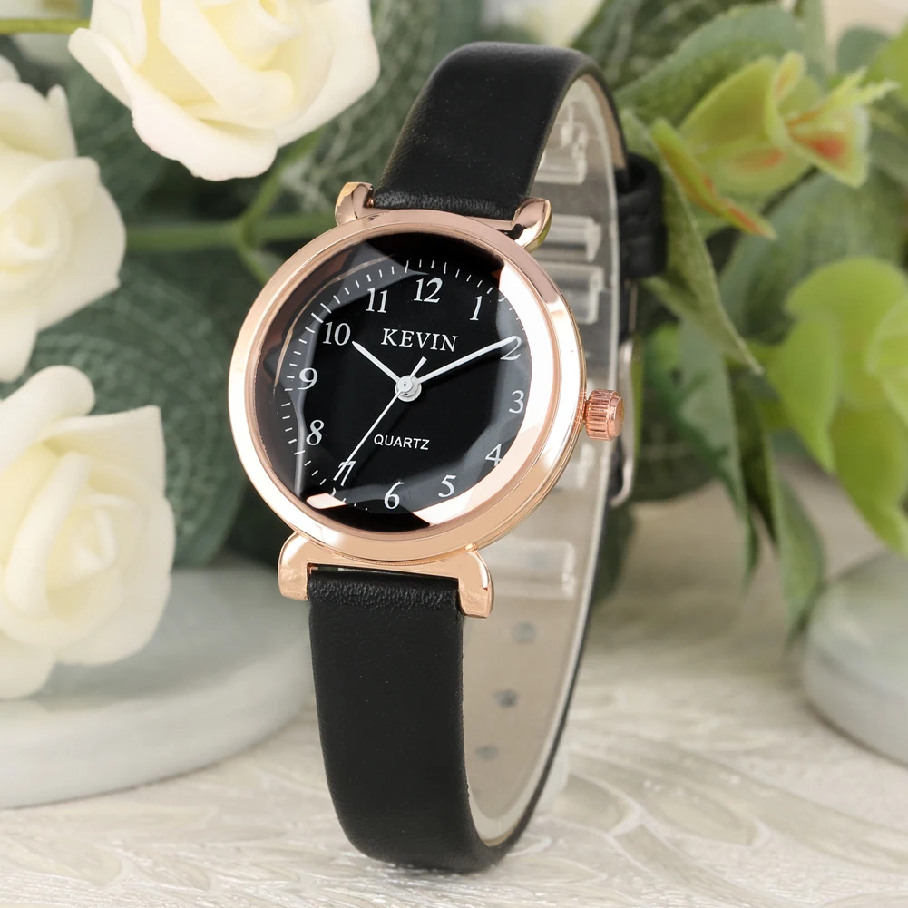 

Chic Quartz Watch for Women Fashion Rose Gold Case Concise Small Dial Leather Bracelet Wristwatch Female Gift relojes de mujer