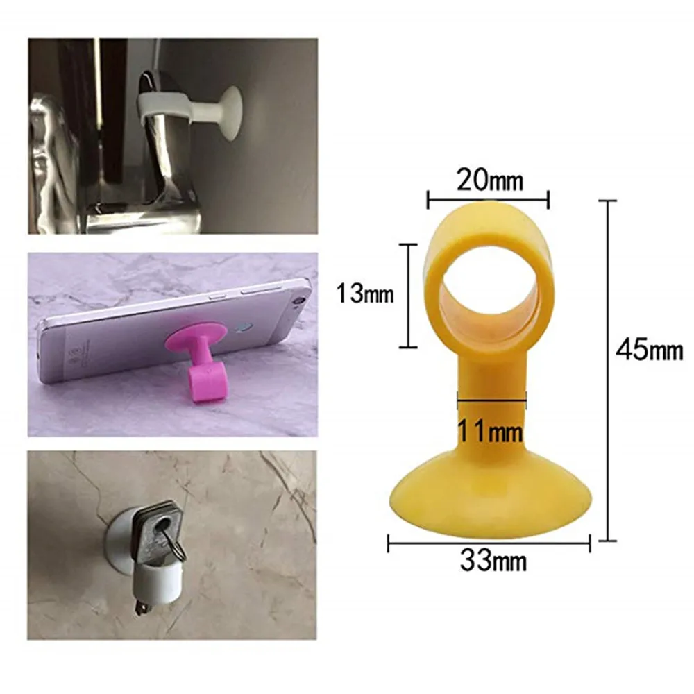 1pcs Self Adhesive Wall Protector Door Handle Crash Pad Bumper Guard Silicone Anticollision Sucker Stopper Dropshipping