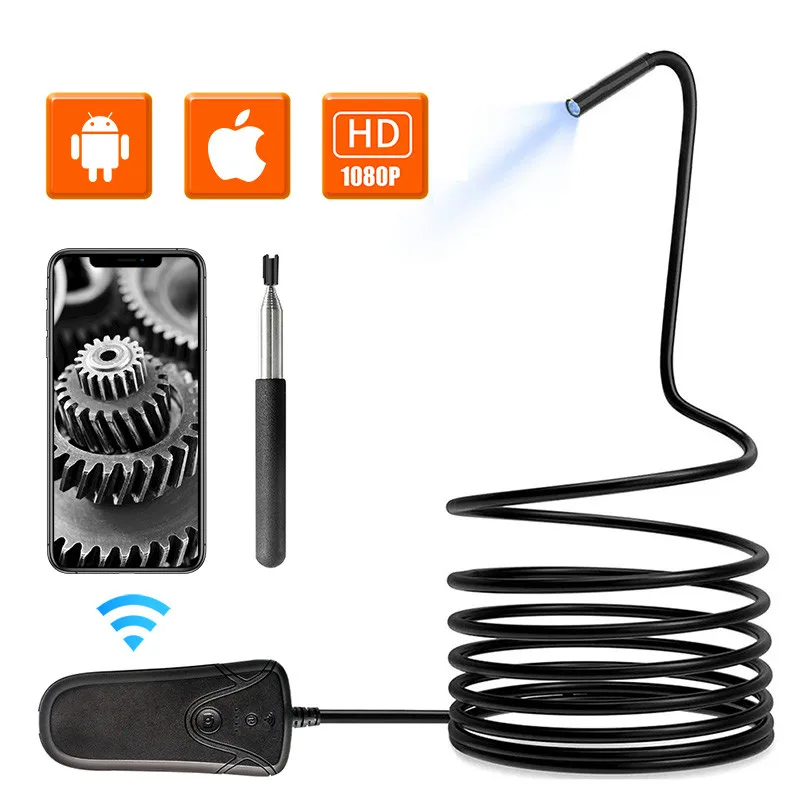 

WiFi Borescope 5.5mm 1080PHD Wifi Inspection Camera with 6 LED Lights Waterproof Endoscope for Android iOS Iphone Huawei