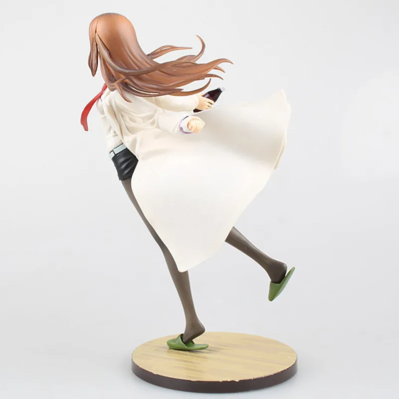 Аниме Фигурка 25 см Steins Gate Makise Kurisu белый ПВХ пальто фигурка Модель Коллекционная игрушка A235