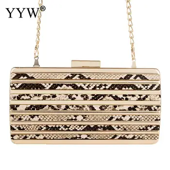 

New Fashion PU Leather Woman Snakeskin Evening Bag Casual Party Clutch Bag Light Green Wedding Shoulder Bag