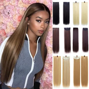 

DIANQI long straight hair wig natural hair long straight hair a piece of women 3 clip wig piece headwear