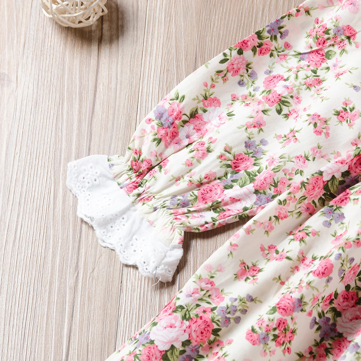 Romantic Floral Cotton Toddler Girl Dress French Little Girls Clothing for Kids Causal Half Sleeve Spring Dress Ruffles Clothes