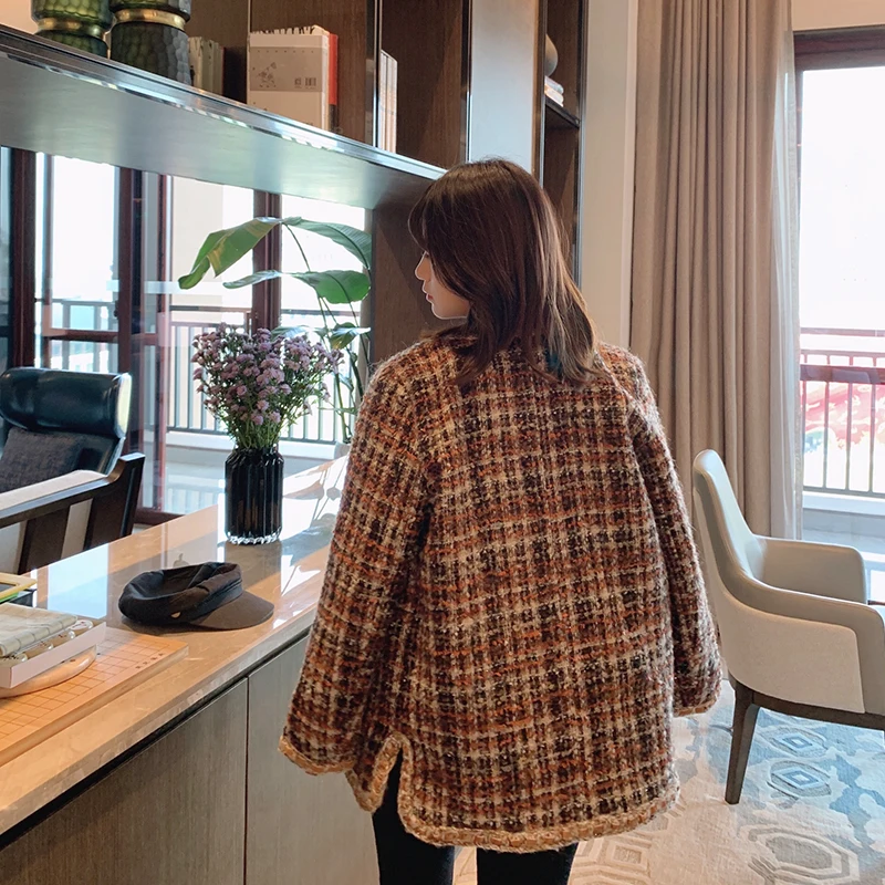price cut  Mishow 2019 Winter Vintage Plaid Lady Jacket Women Fashion Single-breasted Long Sleeve Loose Coffee
