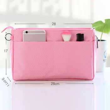 

1PC Multifunction Storage Bag Handbag Inner Pouch Insert Bag Waterproof Cosmetics Bag - Size S (Grey)