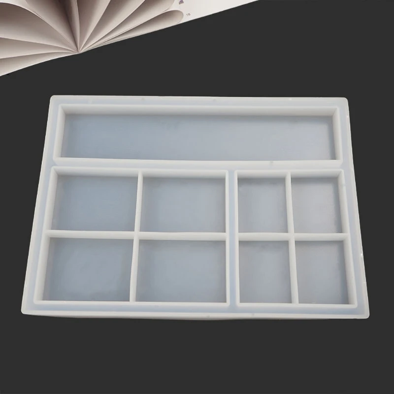 

1 Pc Handmade Large Classified Storage Tray Resin Mold Multigrid Sorted Storage Dish Silicone Resin Mold Art Craft Tools
