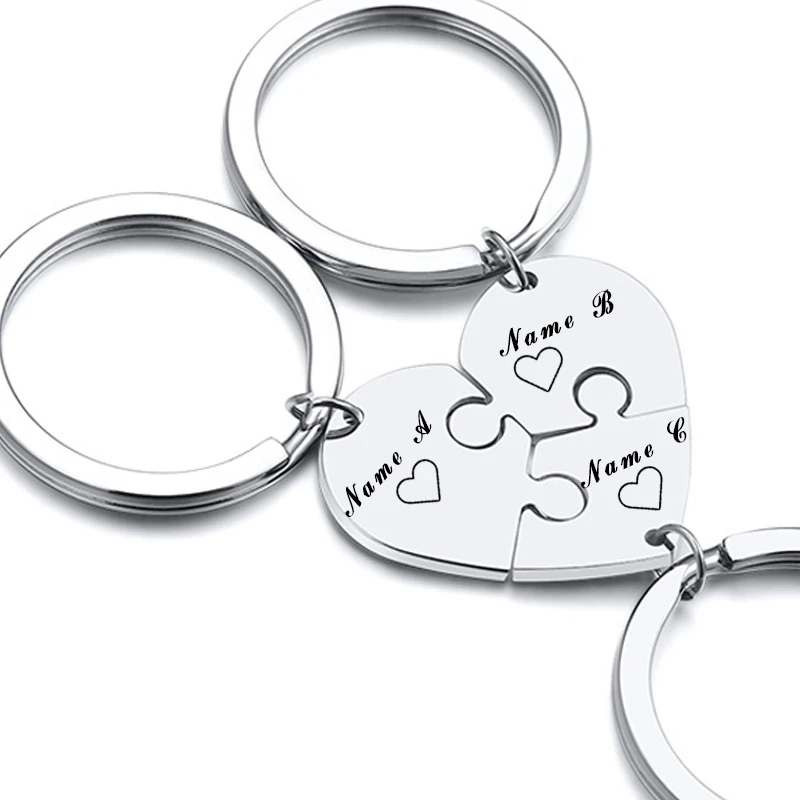 Ciondolo Puzzle Portachiavi Personalizzato In Acciaio Inossidabile Silver 92590256