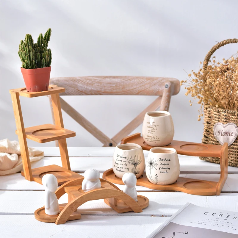  Multi-layer wooden plant pot holder stand tray flower Planter Succulent bonsai storage rack Seasoni