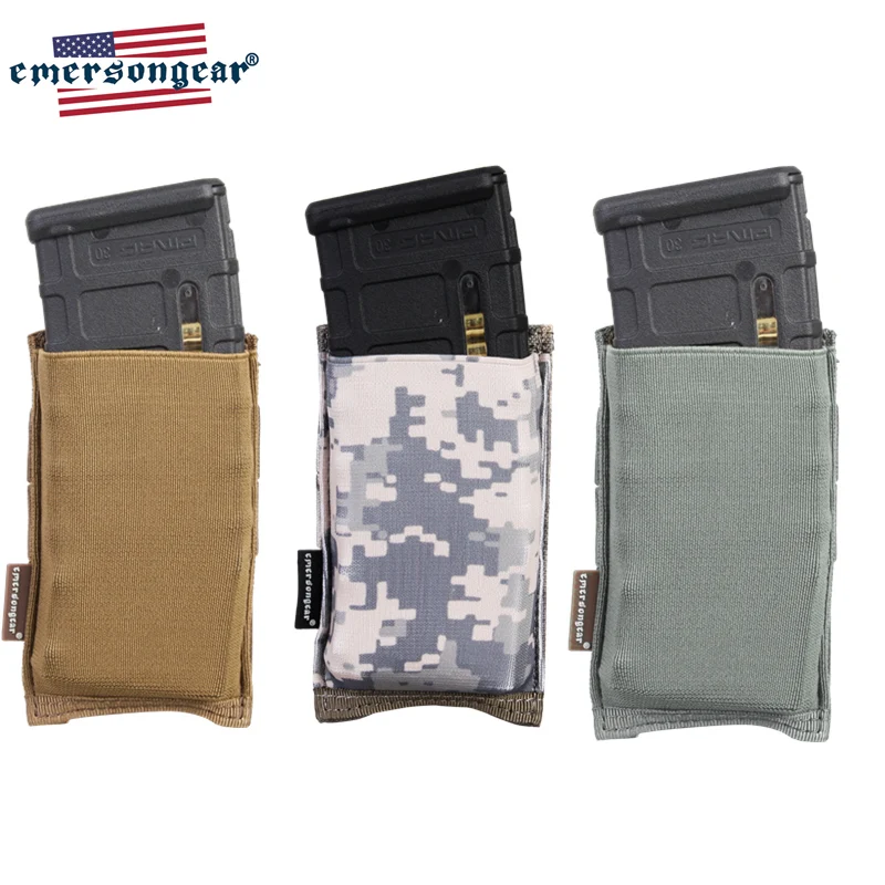 

Emersongear Tactical Magazine Pouch Single Fast Draw M4 Rifle Mag Bag Open Top 5.56 For Plate Carrier Military Elastic Nylon