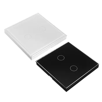 

2 Gang 1 Way EU UK US Smart Remote Control Wall Light Touch Switch Luxury Crystal Glass Panel For WiFi Amazon Alexa