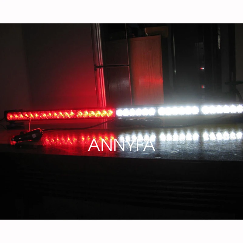 72LED 216 Вт двухсторонний верхний авариПредупреждение ющий стробоскоп Магнитный свет бар красный и белый