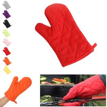 

NEW 1PCS High-Temperature Thick Hot Insulation Microwave Oven Gloves Kitchen Supplies Cotton Professional Solid Oven Mitts