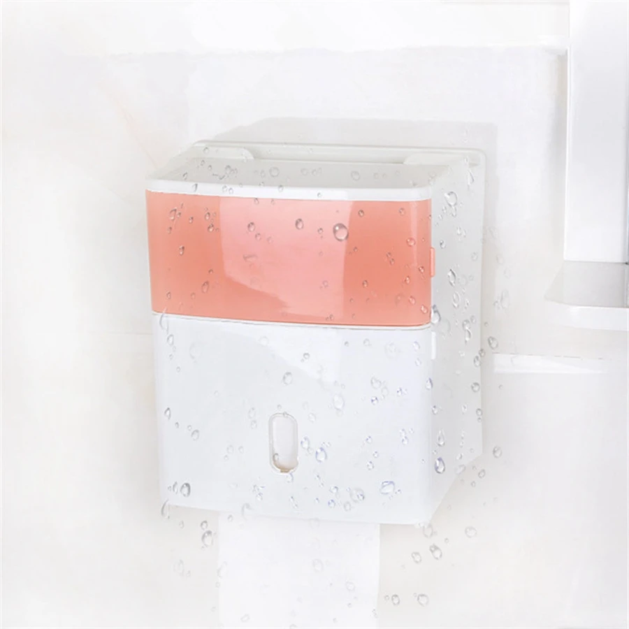 Double Layer Bathroom Storage Box Toilet Paper Sanitary Napkin Storage Holder Wall Mounted Organizer Shelves