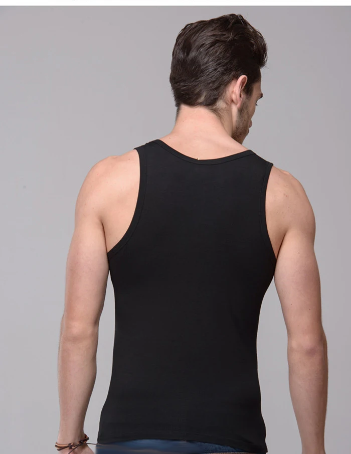 Men Tank Tops Summer Casual Clothing Cotton Slim O Neck Sleeveless Vest Men Tops Solid Color Vest Men Bodybuilding Tank Top