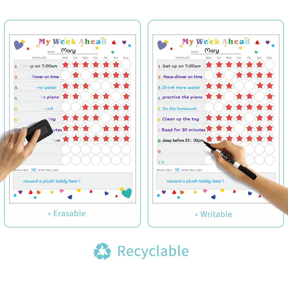 Магнитный сухой стирающийся календарь, ежедневник для обучения, еженедельный ежедневный график, программа для детей, наградная диаграмма, семейная организация, неделя вперед, чтобы сделать список