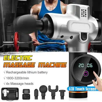 

Electric Muscle Stimulator Massage Guns 4 Head Deep Tissue Massager Body Shaping Relaxation Pain Stress Relief Health Machine