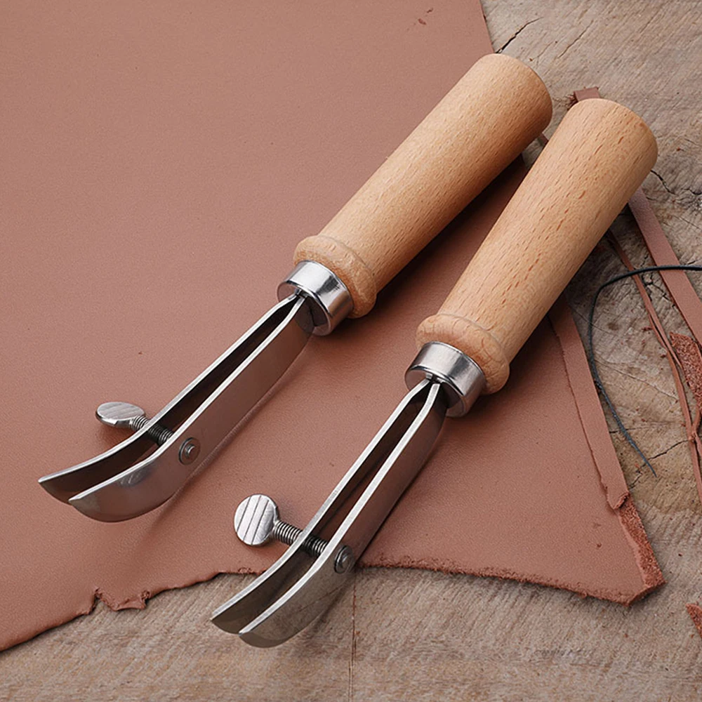 Leather Tools Adjustable Cutter DIY Handmade Leather Crimper Slotting and Grooving Device Edge Holder Leathercraft Cutting-5
