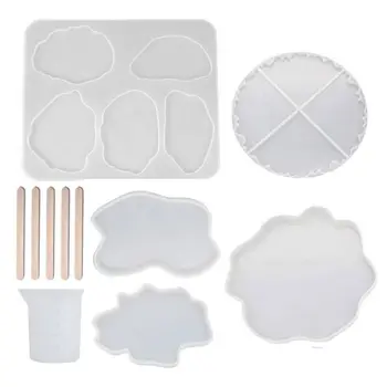 

1 Set Crystal Epoxy Resin Mold Coaster Casting Silicone Mould DIY Crafts Jewelry Making Tools
