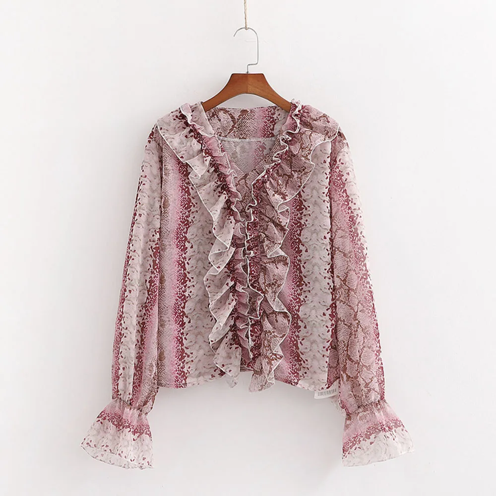 

See Through Top Ruffles Woman Clothing Tops Fashionable Transparent Blouse Spring Summer 2020 Europe America Sexy Streetwear