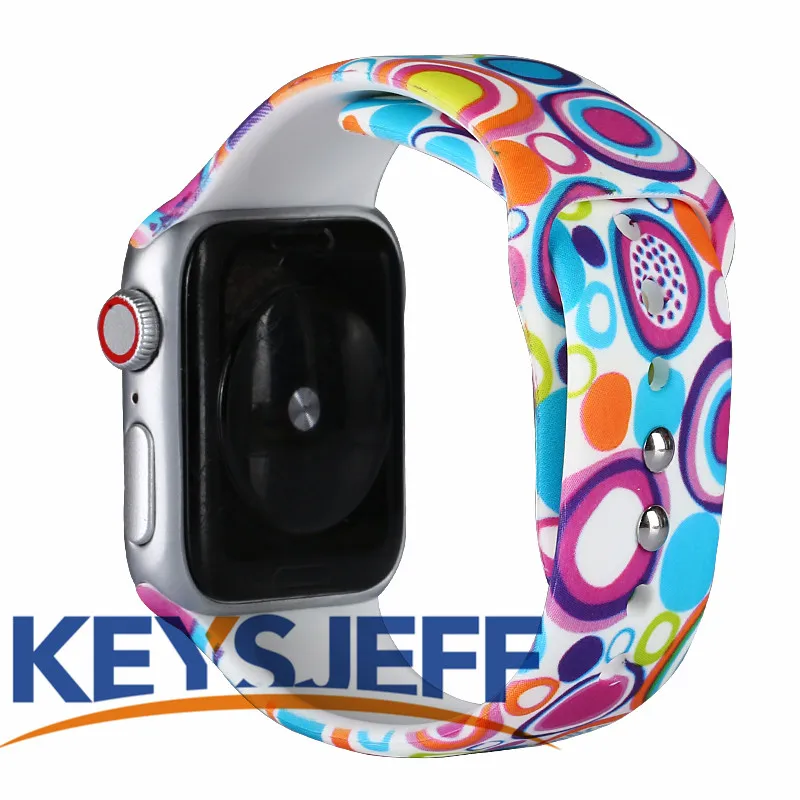 Цветочная повязка для наручных часов Apple Watch 38 мм 40 мм 42 44 мм неувядающий с печатным рисунком для девочек; мини-юбка для наручных часов iWatch, Ремешок Браслет 5/4/3 81023 - Цвет ремешка: 4