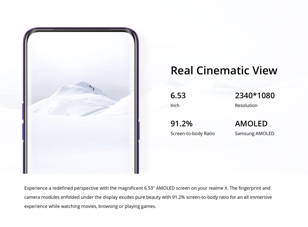 Realme X Snapdragon 710, четыре ядра, 4 ГБ, 64 ГБ, 6,53 дюйма, FHD+ мобильный телефон, 48MP камера VOOC 3,0, быстрое зарядное устройство, смартфон