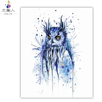 

diy paintings by numbers ink animals owl and Wolf pictures paints by numbers with kits for living room decor for adults kids