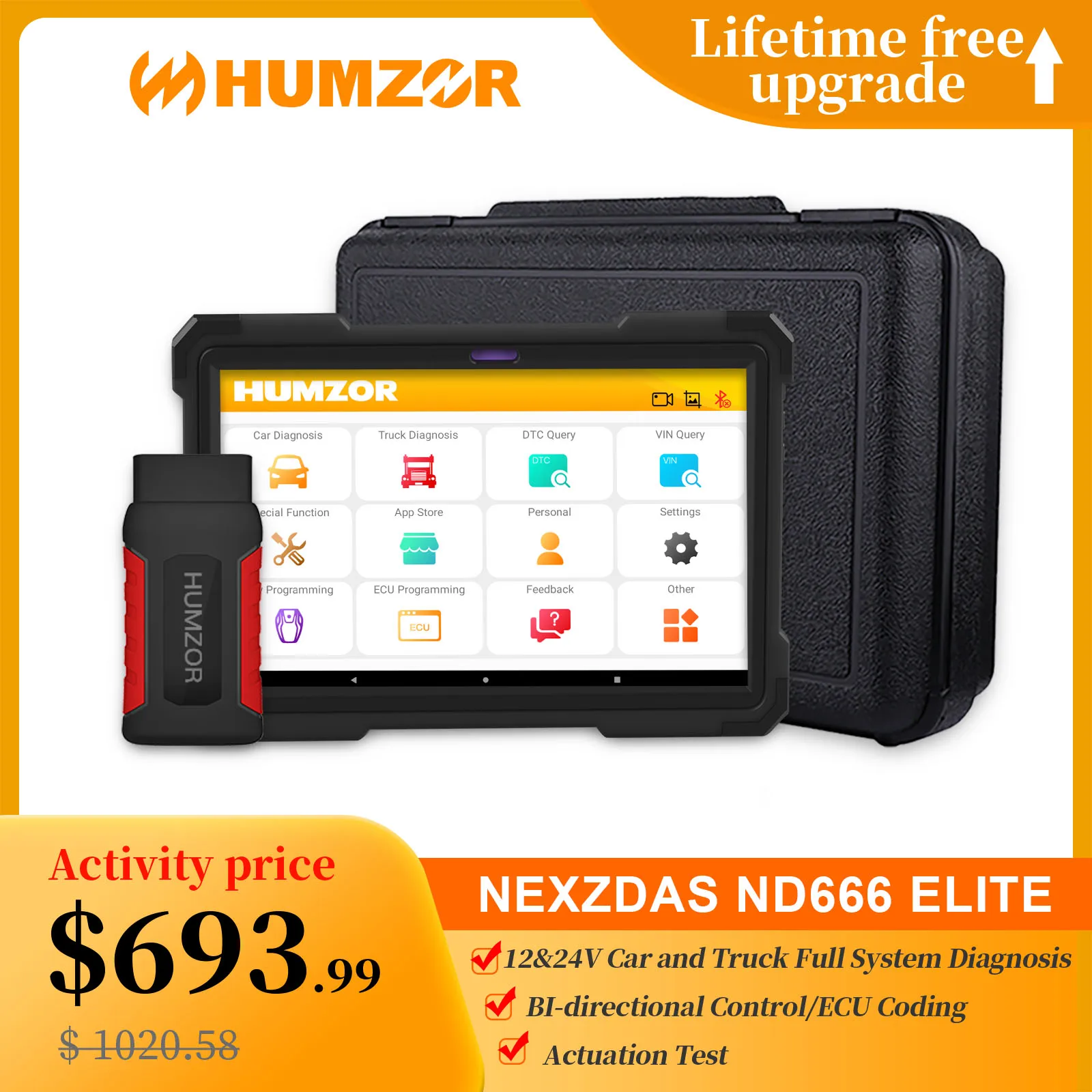 Humzor Nexzdas PRO Bluetooth 10inch Tablet Full System Auto Diagnostic Tool  Professional OBD2 Scanner Car Code Reader - China Auto Diagnostic Tool, OBD2  Scanner