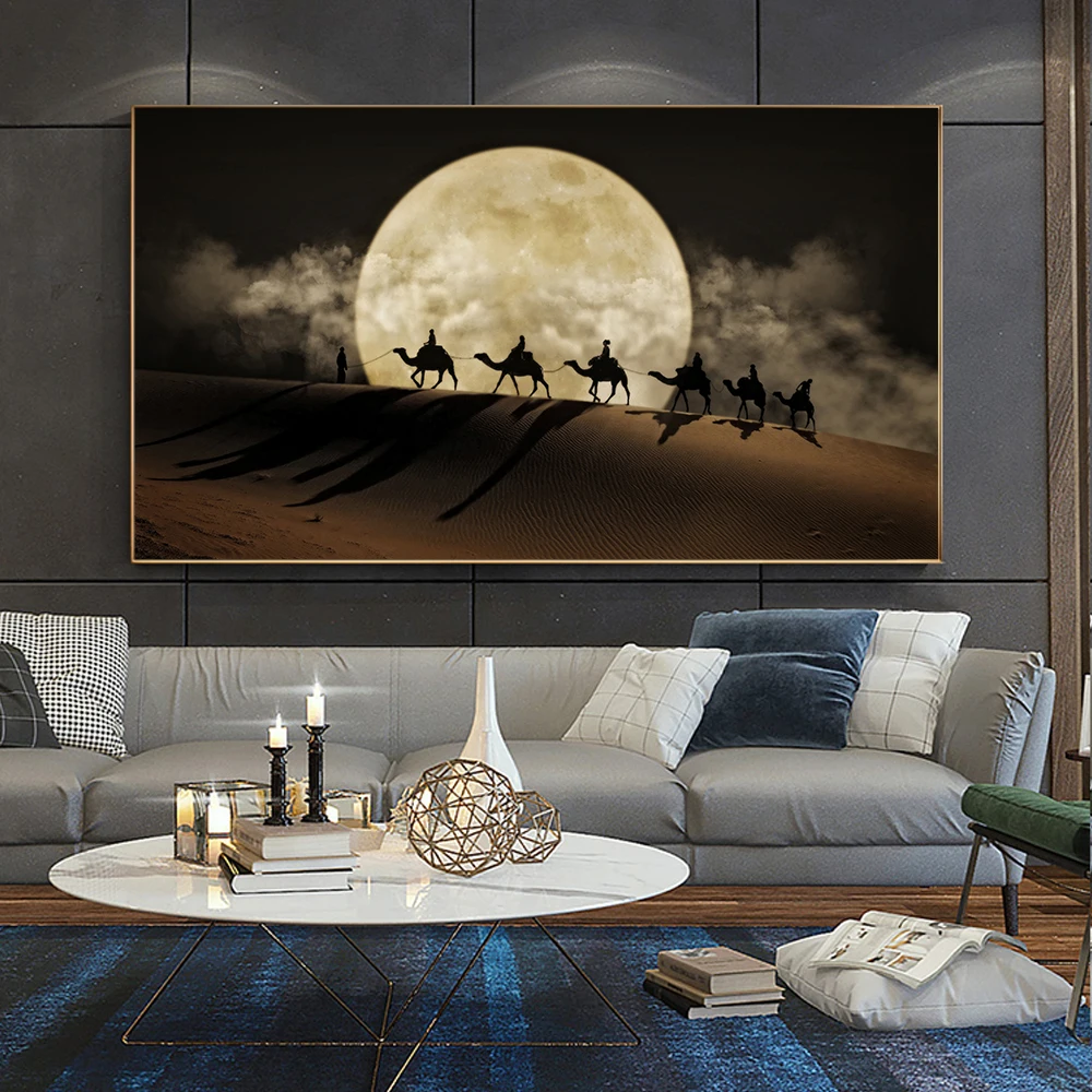 Unframed Full Moon Night Art Oil Painting Canvas Print Wall Picture Home Decor 