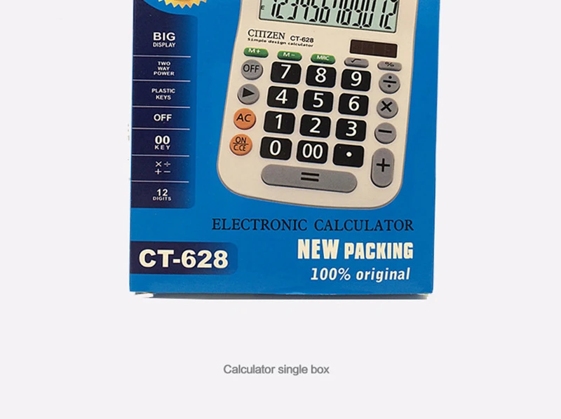 12 Digit Desk Calculator Large Button Financial Business Accounting Tool White Big Buttons Large Flat Student Calculator CT-628 (14)