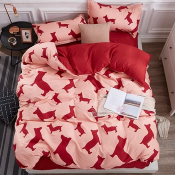 

Cute Cartoon Pattern Bed Linens Animals Fruits Printed Twin Full Queen King Sizes 4pcs Bedding Set Pillowcases Duvet Quilt Cover