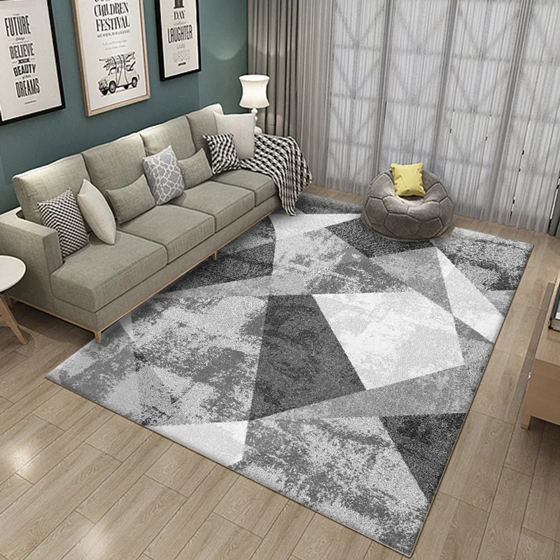 Large Nordic Geometric Carpets For Living Room Bedroom Area 160X230 White And Gray Bedside Blanket Area Rug Soft Study Room Rugs Large Nordic Geometric Carpets For Living Room Bedroom Area 160X230 White And Gray Bedside Blanket Area Rug Soft Study Room Rugs