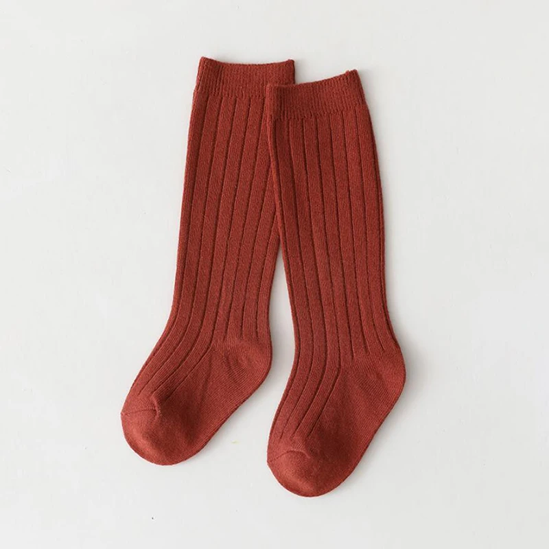Spaanse kinderen streep jongens en meisjes katoenen sok ademend kniehoge baby lange schooluniform sokken 0-7 jaar_voghion.com