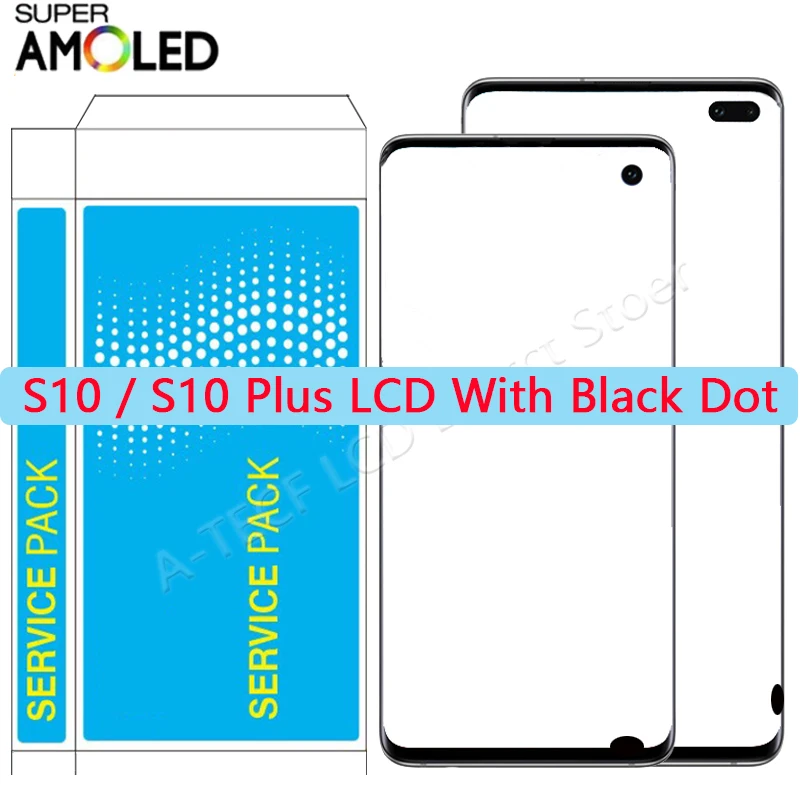 ЖК дисплей S10 для Samsung Plus G9735F сенсорный экран в сборе с черной точкой G973F G975F|Экраны