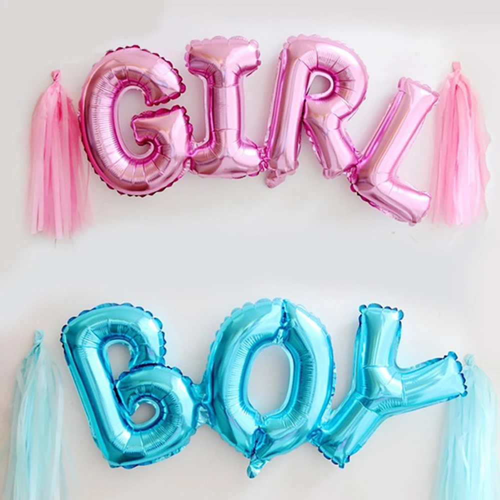 

Link Baby Boy Girl letter Foil Balloons Baby Shower Birthday Wedding Party 84CM Connect Baby Alphabet Air Balaos Decor