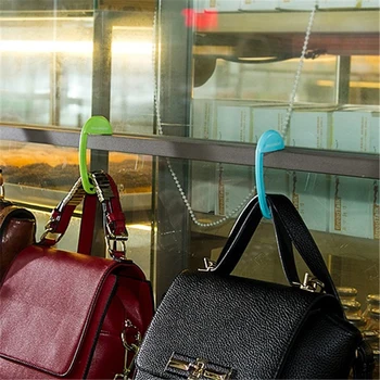 

Decorative Table Purse Bag Hooks Wall Hanger Holder Handbag Portable Plastic Hanger Decoration Travel Bag Hook For Hanging