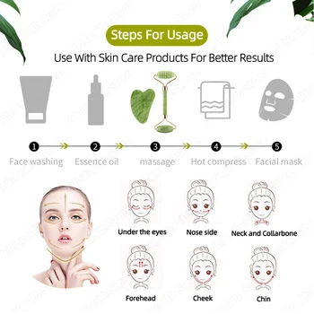 Natural Massager For Face Gouache Scraper For Face Massager Jade Roller Guasha Scraper For Face