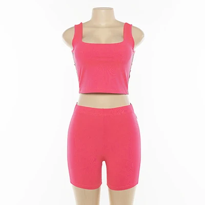Сексуальный светоотражающий полосатый спортивный костюм женский набор для йоги одежда Спортивная безрукавка и шорты костюм Фитнес Спортивная тренировочная одежда - Цвет: Coral Red