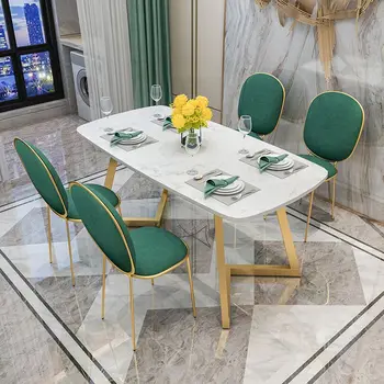 Muebles de comedor para Europa y América, Comedores Modernos, Muebles para restaurante, sillas de Material fuerte, combinación de superficie de mármol