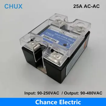

CHUX SSR Relay 25a ac ac SSR-25AA AC to AC 220V Output 90-480V Single Phase Solid State Relay