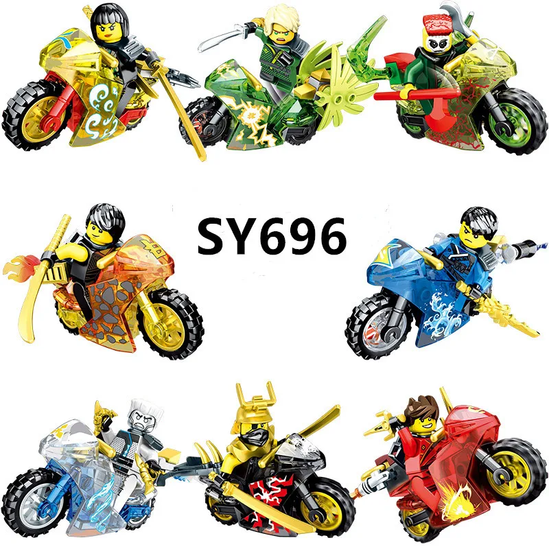 S Brand Building Blocks Sy696 Phantom Ninja Movie Lloyd Likes Garmadon with Motorcycle Doll Toy Single Package