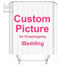 Waterproof Curtains Bath-Decor Photo Custom Ibedding Polyester with Hooks-Pod