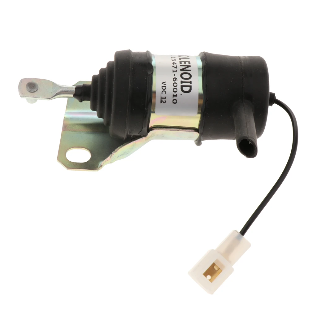 Aluminum Alloy Electric Solenoid Valve 12-V, 16851-60014 Fuel Shut Down Solenoid for Kubota Mower Tractor Excavator RTV RTV900