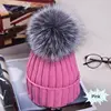2022 New Hot Fashion Large Ball Womens Hat Winter Fox 15cm Fur Pom Pom Knit Beanie Ski Cap Bobble ► Photo 3/6