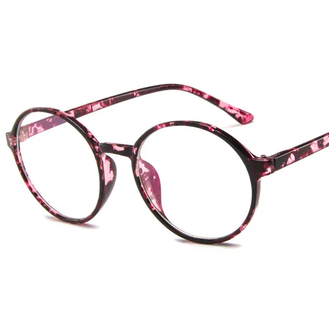 Imwete, женские прозрачные очки, оправа, мужские круглые прозрачные очки, оправа, винтажные круглые прозрачные линзы, оптические очки - Цвет оправы: C5 Purple