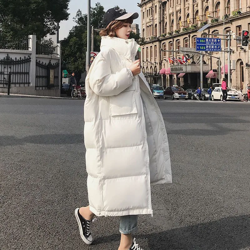 Европейский стиль, одежда для хлеба, длинное толстое хлопковое Стеганое пальто для женщин, теплое пальто размера плюс, хлопковая зимняя куртка для женщин B618