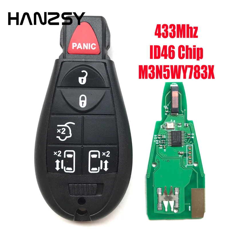 5+1/6 Buttons Remote Key For Chrysler 300c Town Country For Jeep Commander M3N5WY783X ID48 Chip 433Mhz Smart key