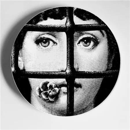 Fornasetti черно-белая иллюстрационная тарелка, настенная тарелка, домашний декор для отеля, человеческое лицо, керамическая посуда для декора стен - Цвет: 21