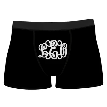 

Mens Custom Monogram Name Abbreviation Boxer Short, Personalized Groom Wedding Underwear, Novelty Gift For Boyfriend/Husband